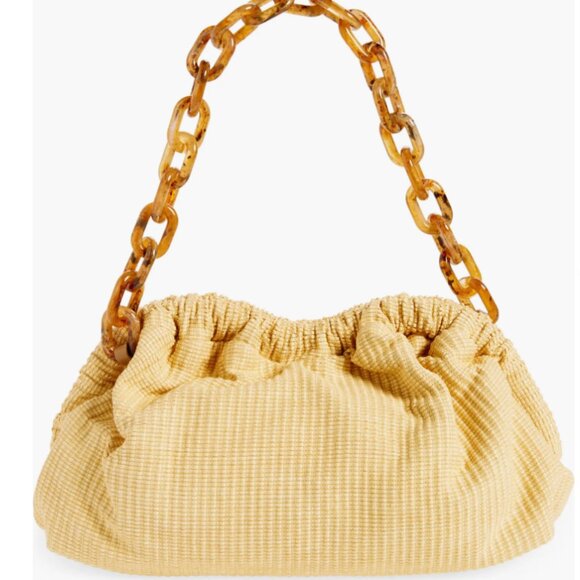 Mansur Gavriel Oversized Twist Cloud Woven Raffia Clutch Shoulder Bag Natural - Picture 2 of 15